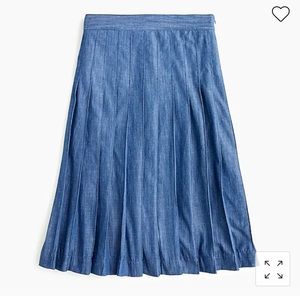 Jcrew pleated chambray midi skirt